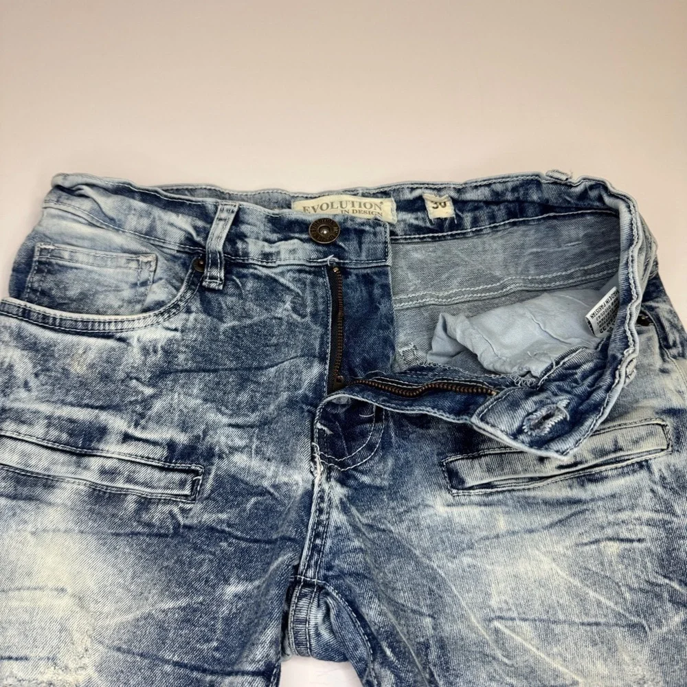 Evolution In Design Jeans Mens 30 Dark Blue Denim Acid Wash Men YTK 90’s - Picture 10 of 13